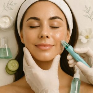 Hydro facial treatment in progress Essential Hydro Facial